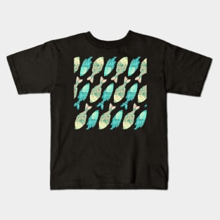 indonesian fish turquoise cream Kids T-Shirt